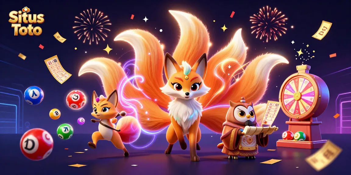 Experience Situs Toto with vibrant lottery elements and enchanting spirits in a colorful 3D scene.