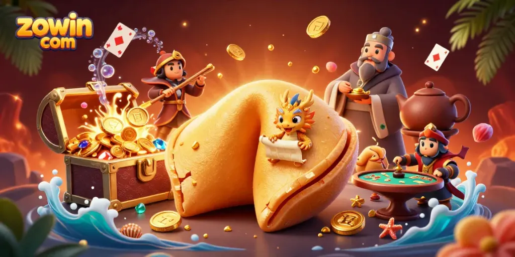 Win big at zowin com with thrilling games and golden rewards in a vibrant 3D casino scene.