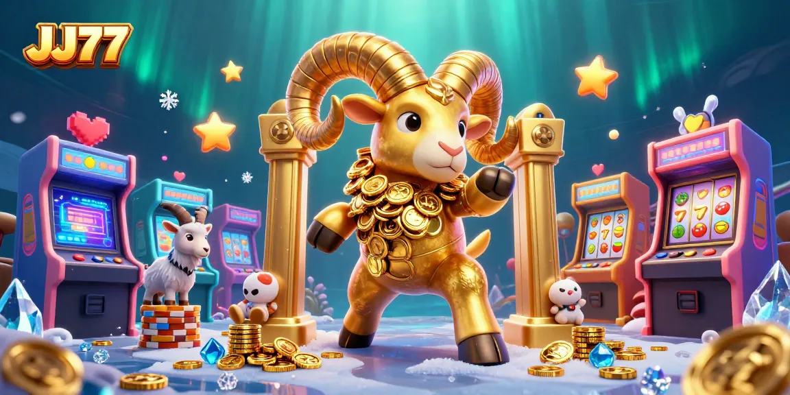 Earn real money with JJ77’s exciting gameplay in this vibrant 3D illustration.