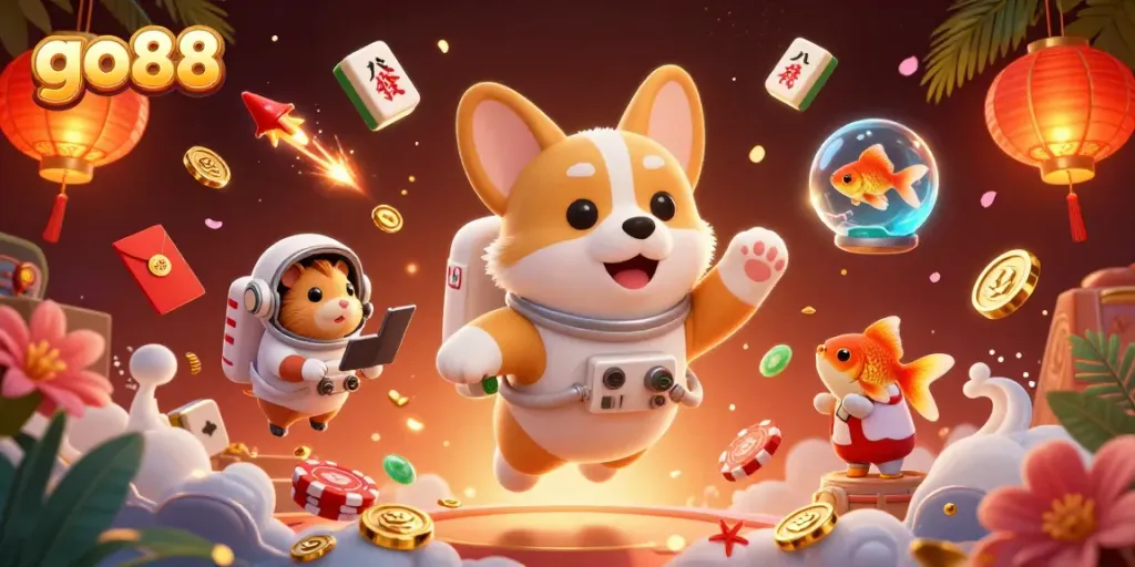 Experience the thrilling world of go88 casino gaming with this vibrant 3D illustration featuring exciting characters and gameplay elements.