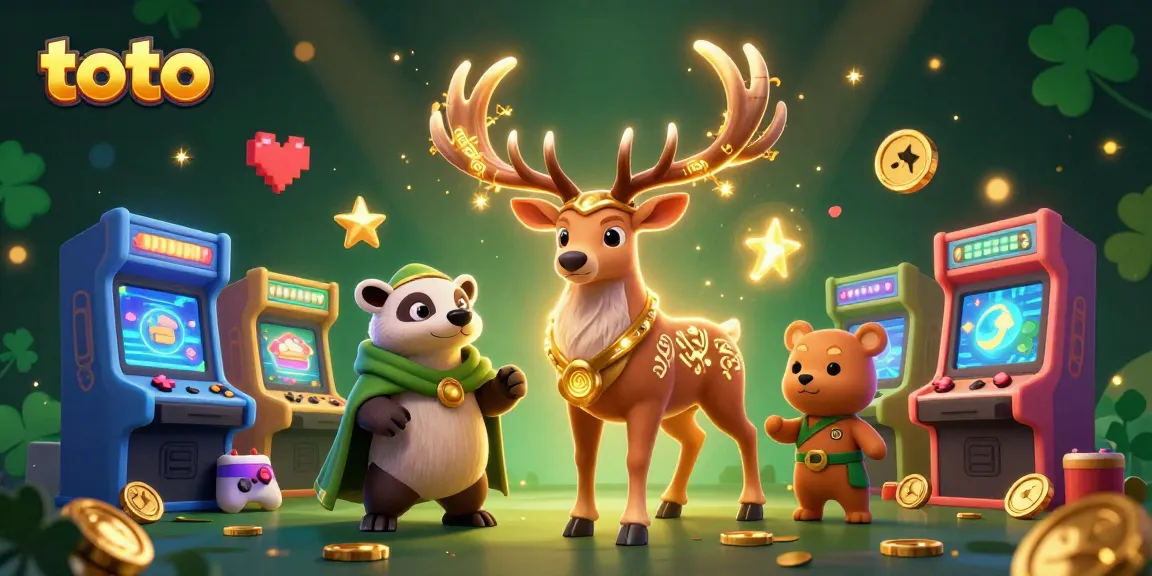 Permainan toto yang menarik dengan karakter stag dan badger di dunia kasino yang penuh warna.