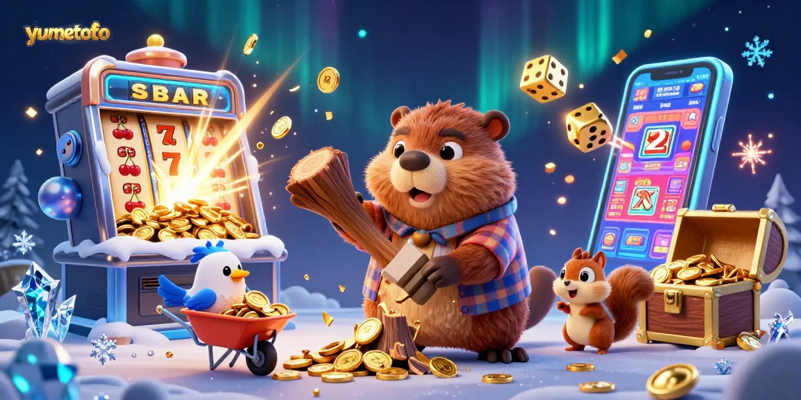 Play exciting games with yumetoto as a 3D cartoon beaver collects golden coins amidst thrilling casino elements.