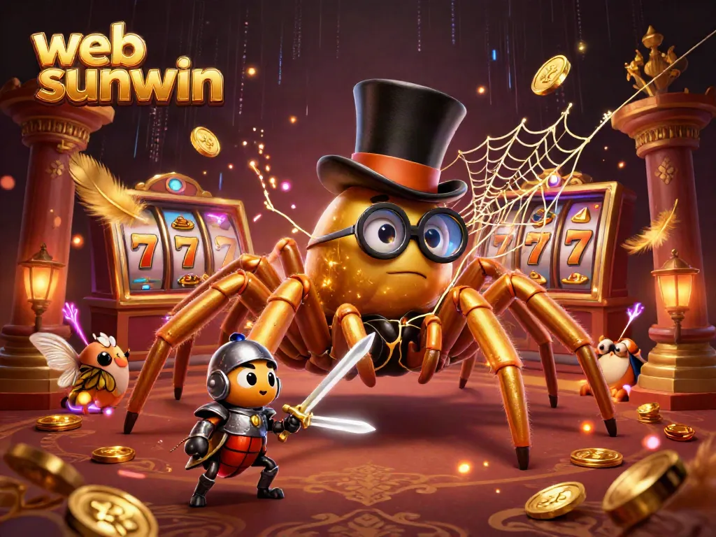 Experience web sunwin excitement as the golden tarantula weaves its fortune thread in a dynamic casino scene.