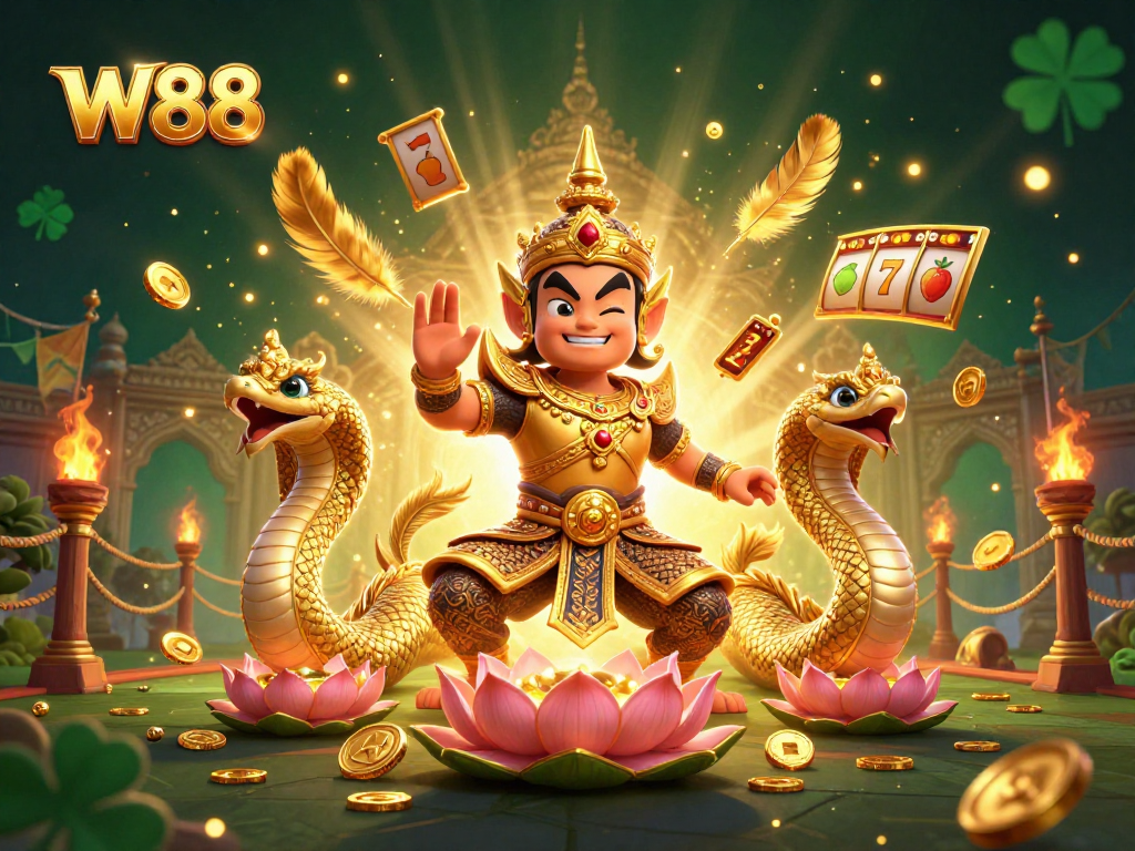 Experience thrilling gameplay at W88 with vibrant slots and captivating casino elements.