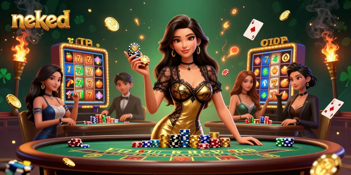 Perjudian yang mengasyikkan di kasino VIP dengan karakter neked merayakan kemenangan di meja baccarat.